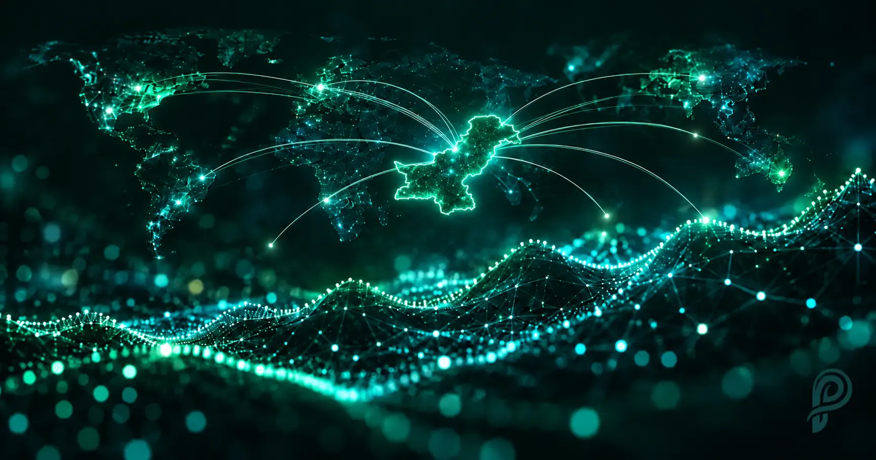 Pakistan Centered Global Network Map by Peham Limited